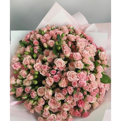 Купить на заказ Букет из 101 кремовой кустовой розы с доставкой в Караганде