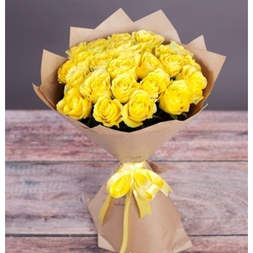 Купить на заказ Букет из 11 желтых роз с доставкой в Караганде
