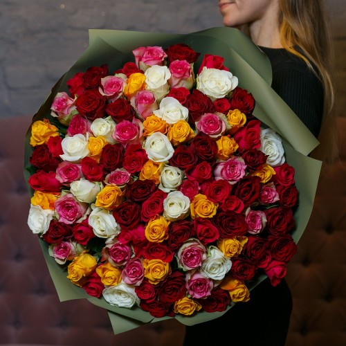Купить на заказ Букет из 101 розы (микс) с доставкой в Караганде